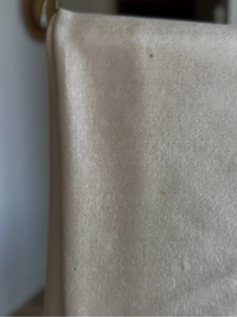 Restoration Hardware Neutral Gold Silk Curtain two Panels excellent condition